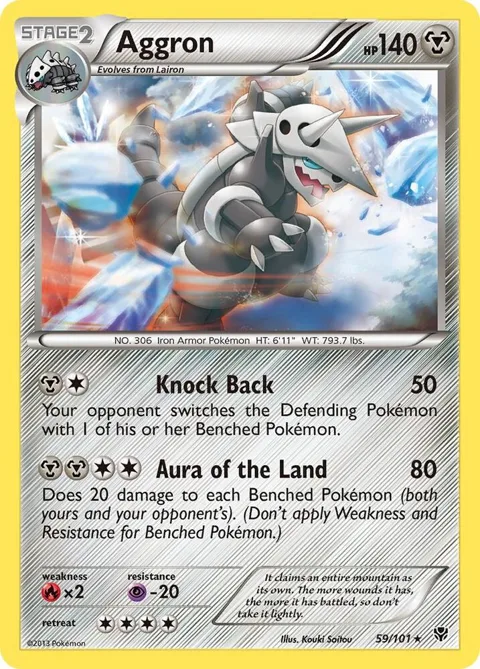 Aggron #59/101 Pokémon card from Plasma Blast