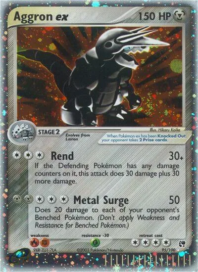 Aggron ex #95/100 Holofoil Pokémon card from EX Sandstorm