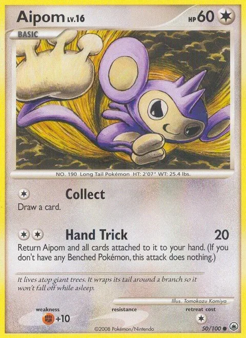 Aipom 50 #50/100 Reverse Holofoil Pokémon card from Majestic Dawn