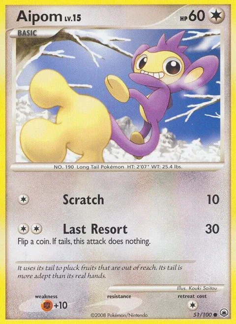 Aipom 51 #51/100 Pokémon card from Majestic Dawn