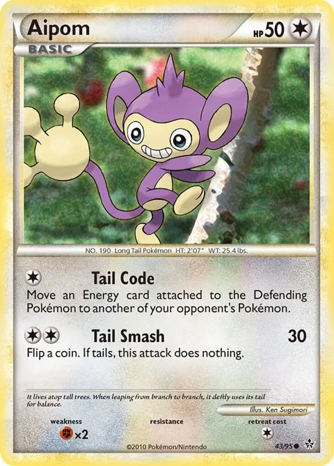 Aipom #43/95 Pokémon card from Unleashed