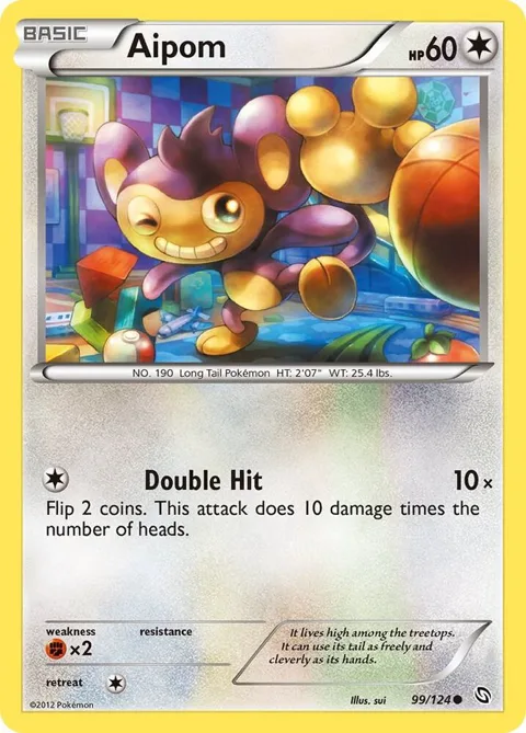 Aipom #99/124 Pokémon card from Dragons Exalted