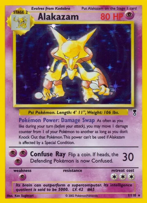 Alakazam #001/110 Holofoil Pokémon card from Legendary Collection