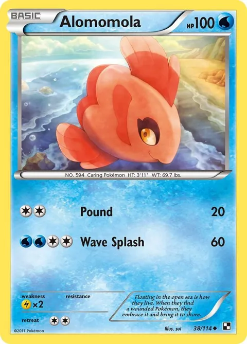 Alomomola 38 #38/114 Pokémon card from Black and White