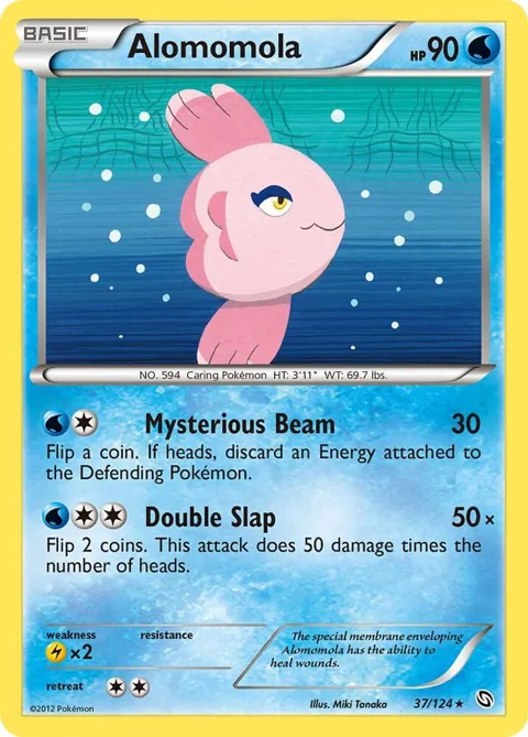 Alomomola #37/124 Reverse Holofoil Pokémon card from Dragons Exalted