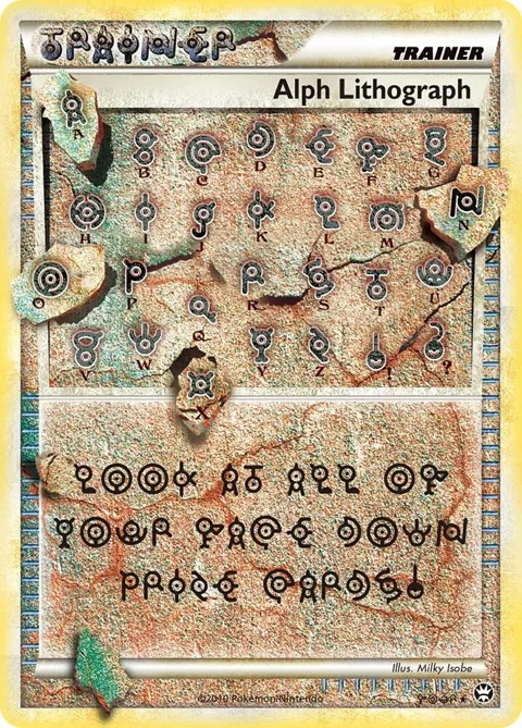 Alph Lithograph #FOUR Holofoil Pokémon card from Triumphant