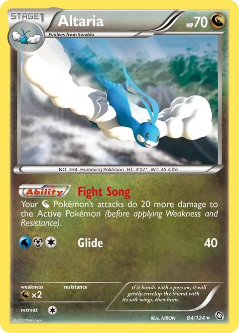 Altaria #84/124 Holofoil Pokémon card from Dragons Exalted