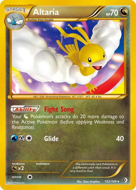 Altaria #152/149 Holofoil Pokémon card from Boundaries Crossed