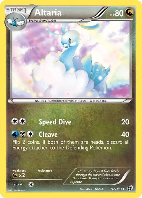 Altaria #92/113 Reverse Holofoil Pokémon card from Legendary Treasures