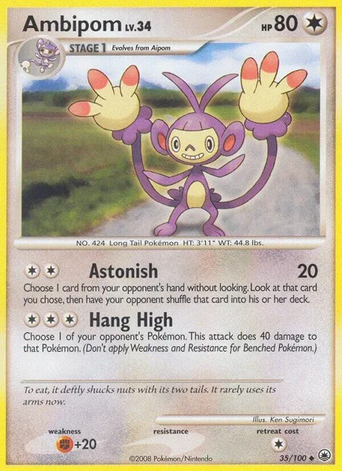 Ambipom #35/100 Pokémon card from Majestic Dawn