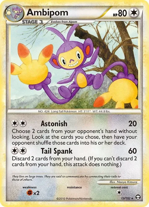 Ambipom #13/102 Reverse Holofoil Pokémon card from Triumphant