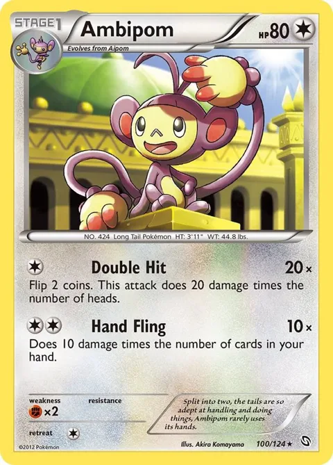 Ambipom #100/124 Reverse Holofoil Pokémon card from Dragons Exalted