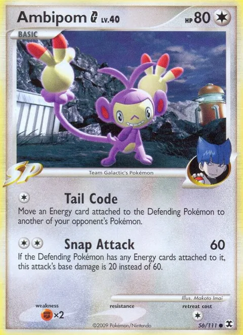 Ambipom G #56/111 Pokémon card from Rising Rivals