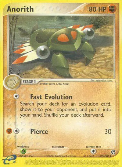 Anorith #27/100 Pokémon card from EX Sandstorm