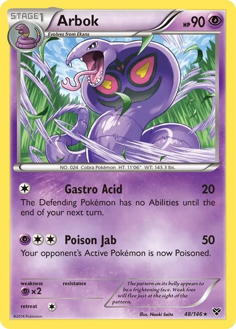Arbok #48/146 Pokémon card from XY Base Set