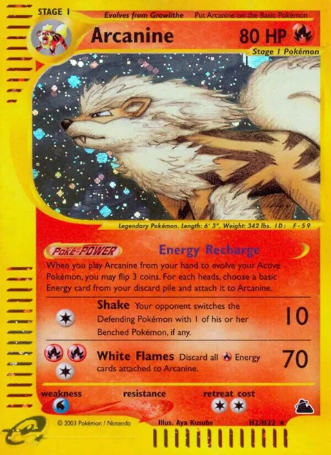 Arcanine H2 #H02/H32 Holofoil Pokémon card from Skyridge