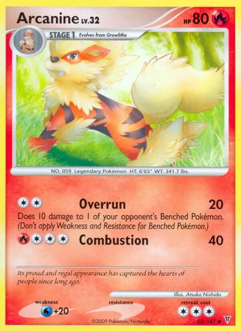 Arcanine #50 Reverse Holofoil Pokémon card from Supreme Victors