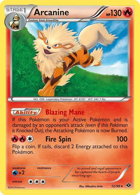 Arcanine 12 #12/99 Reverse Holofoil Pokémon card from Next Destinies