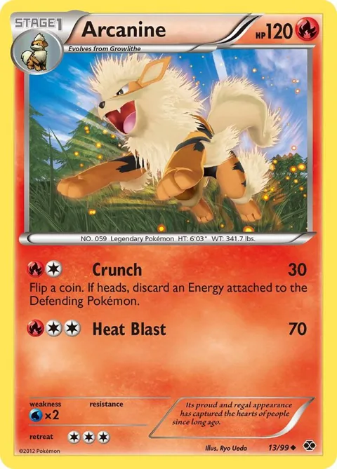 Arcanine 13 #13/99 Reverse Holofoil Pokémon card from Next Destinies