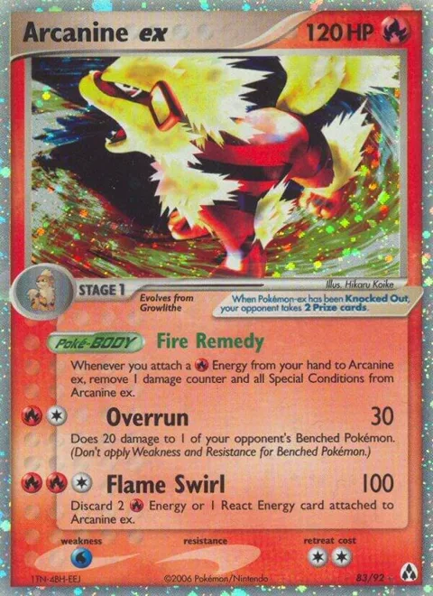 Arcanine ex #83/92 Holofoil Pokémon card from EX Legend Maker