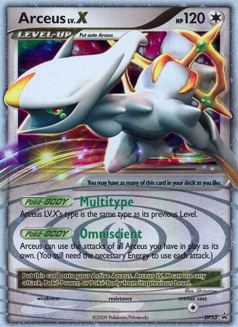 Arceus LV.X #DP53 Holofoil Pokémon card from Diamond and Pearl Promos