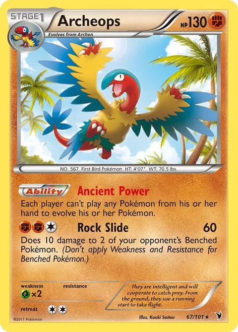Archeops #67/101 Pokémon card from Noble Victories