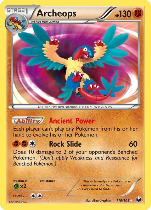 Archeops #110/108 Holofoil Pokémon card from Dark Explorers