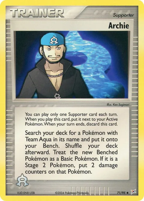 Archie #71/95 Pokémon card from EX Team Magma vs Team Aqua
