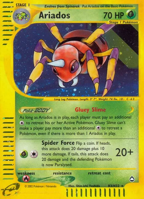 Ariados H3 #H03/H32 Holofoil Pokémon card from Aquapolis