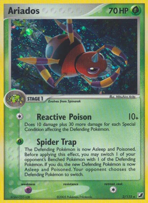 Ariados #2/115 Holofoil Pokémon card from EX Unseen Forces