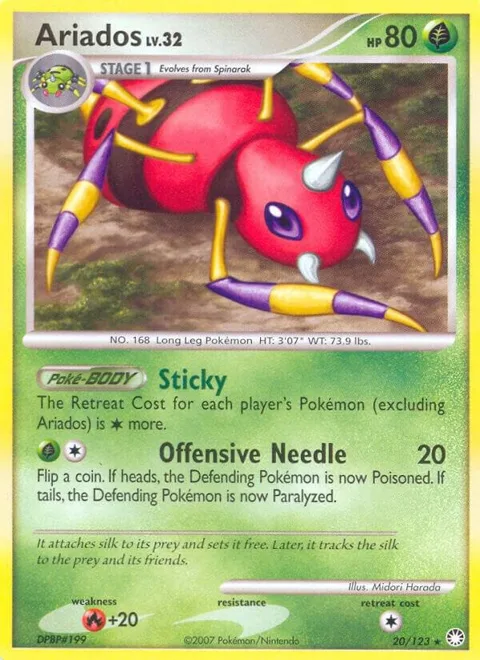 Ariados #20/123 Pokémon card from Mysterious Treasures