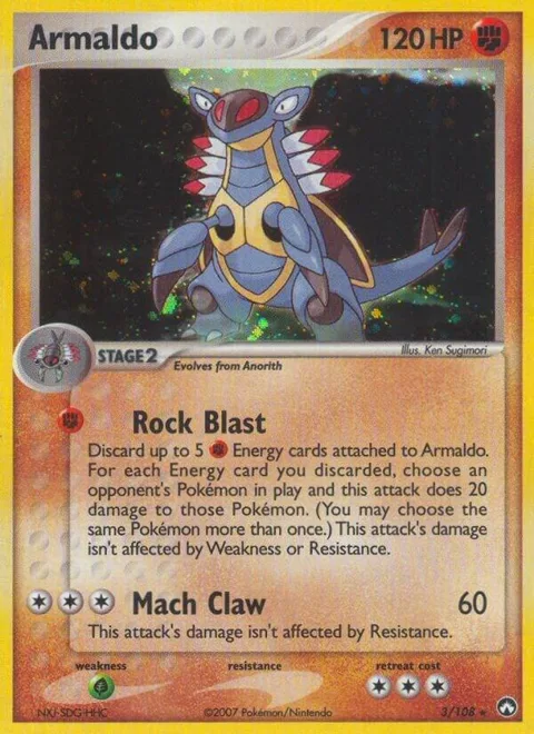 Armaldo #3/108 Reverse Holofoil Pokémon card from EX Power Keepers