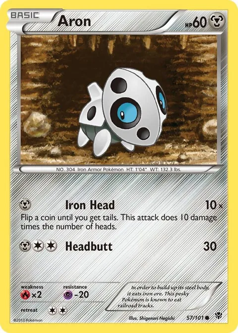 Aron #57/101 Pokémon card from Plasma Blast