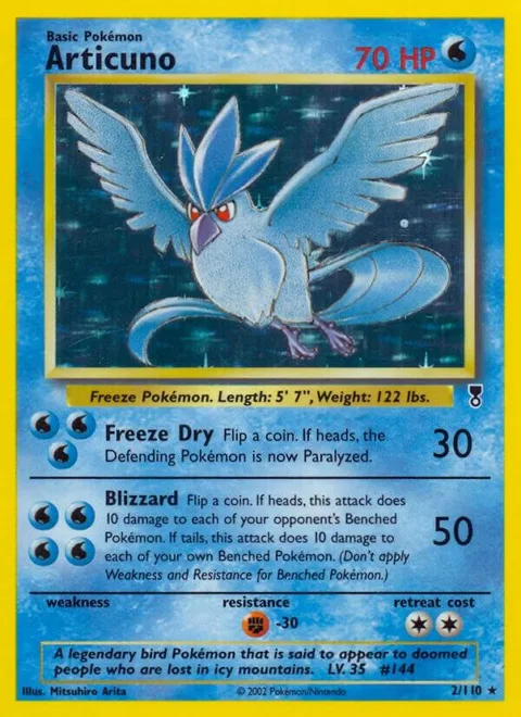 Articuno #002/110 Holofoil Pokémon card from Legendary Collection