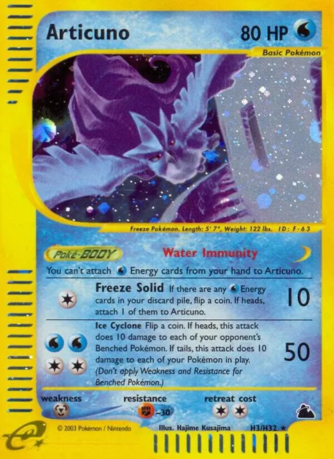 Articuno H3 #H03/H32 Holofoil Pokémon card from Skyridge