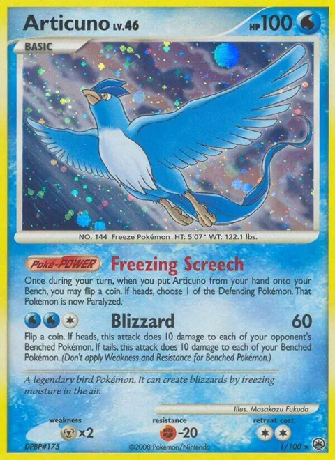 Articuno #1/100 Holofoil Pokémon card from Majestic Dawn