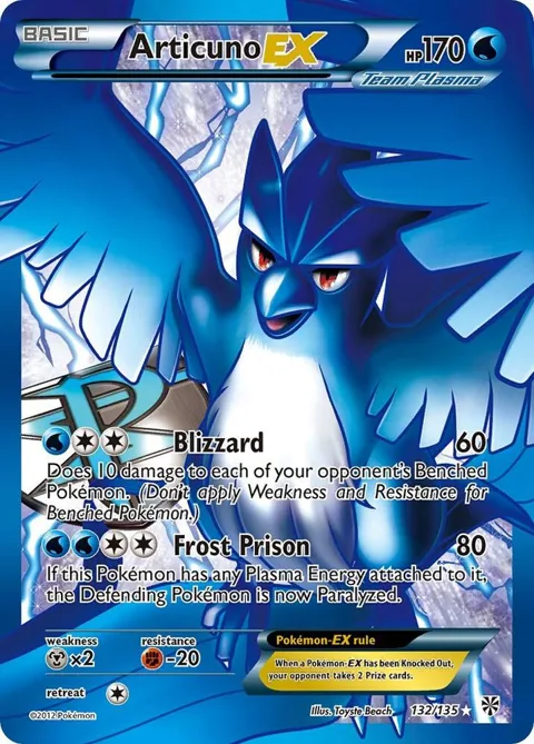 Articuno EX Team Plasma 132 Full Art #132/135 Holofoil Pokémon card from Plasma Storm