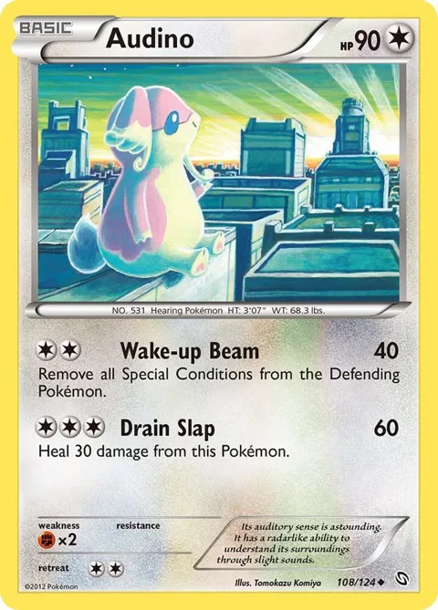 Audino #108/124 Pokémon card from Dragons Exalted