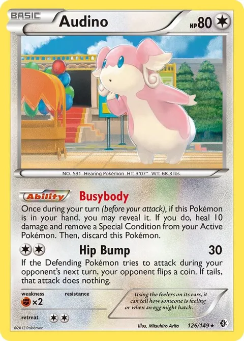 Audino #126/149 Pokémon card from Boundaries Crossed