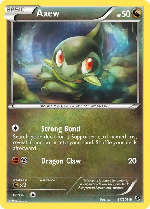 Axew #67/101 Pokémon card from Plasma Blast