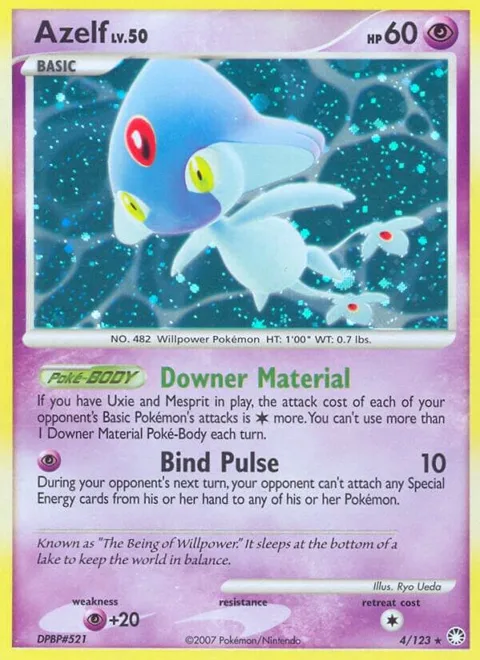 Azelf #4/123 Reverse Holofoil Pokémon card from Mysterious Treasures