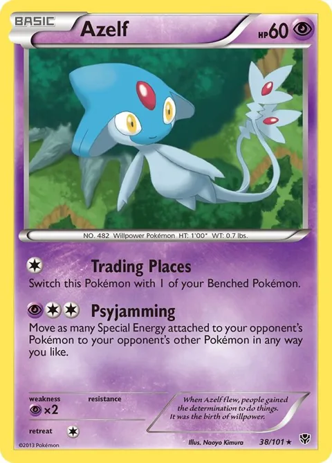 Azelf #38/101 Pokémon card from Plasma Blast