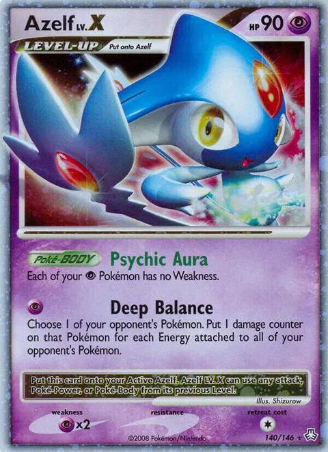 Azelf LV.X #140/146 Holofoil Pokémon card from Legends Awakened