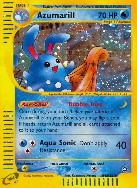 Azumarill H4 #H04/H32 Holofoil Pokémon card from Aquapolis