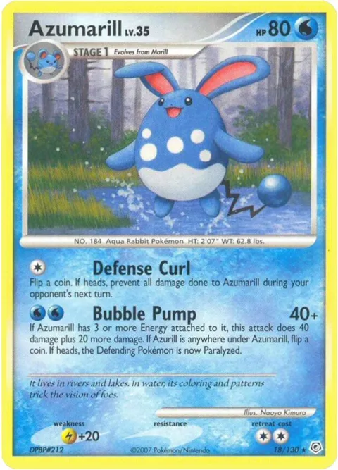 Azumarill #18/130 Pokémon card from Diamond and Pearl