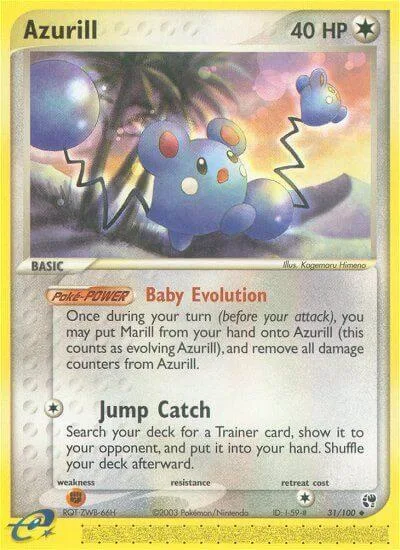 Azurill #31/100 Reverse Holofoil Pokémon card from EX Sandstorm