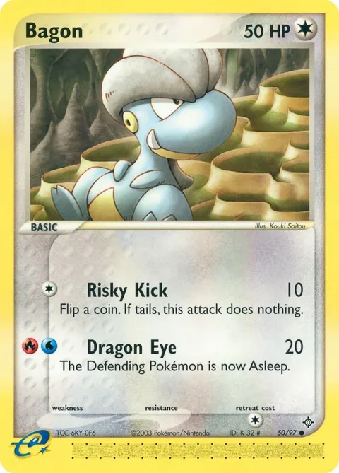 Bagon #50/97 Reverse Holofoil Pokémon card from EX Dragon