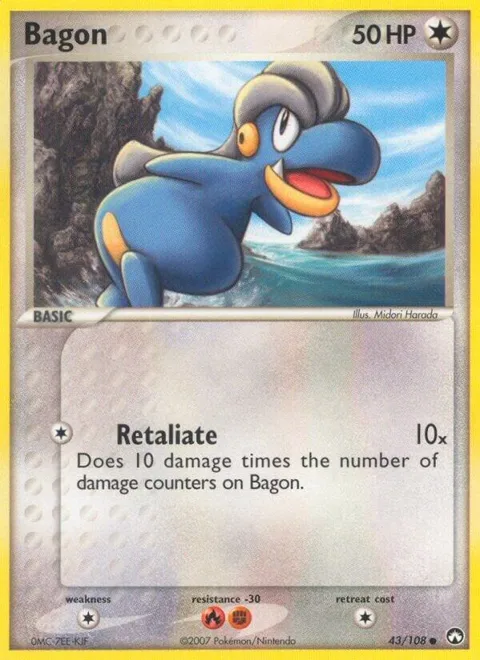 Bagon #43/108 Pokémon card from EX Power Keepers