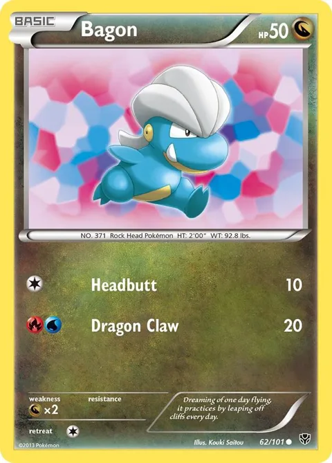 Bagon #62/101 Reverse Holofoil Pokémon card from Plasma Blast