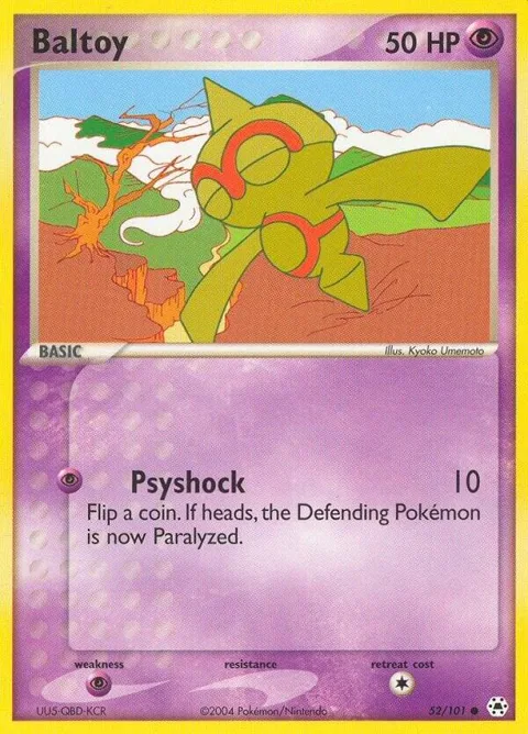 Baltoy #52/101 Pokémon card from EX Hidden Legends